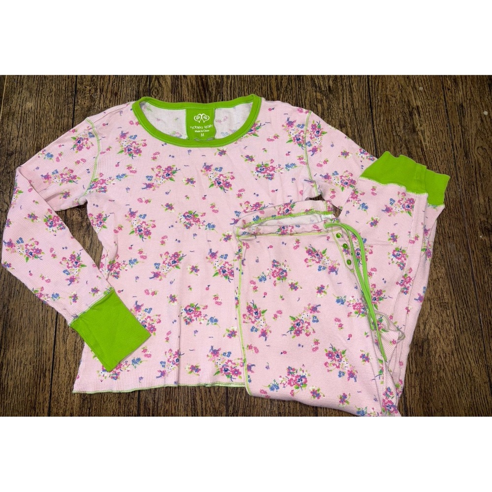 vintage y2k pink vs floral pj set M